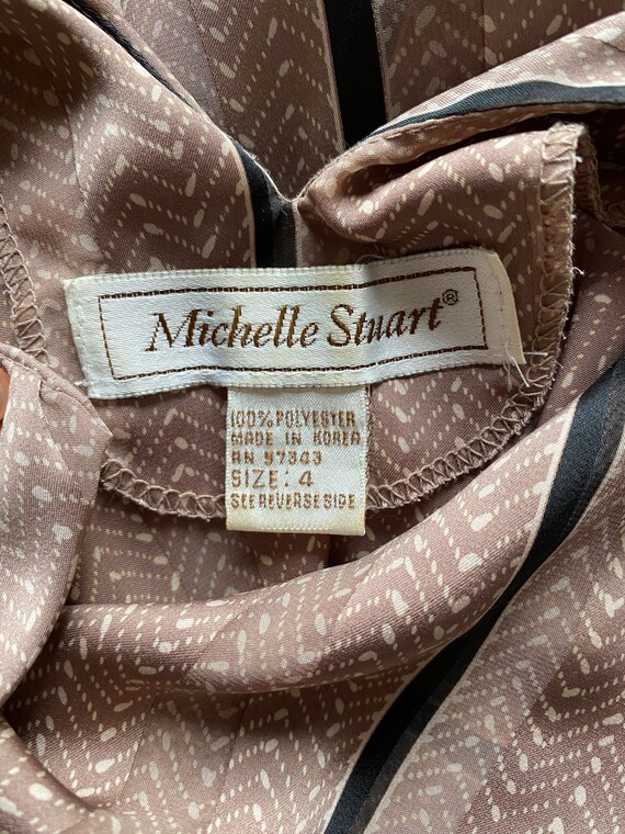 Secretary Lilac Print Blouse 70s