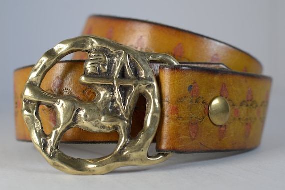 70's Vintage Hand Tooled Leather BoHo Belt