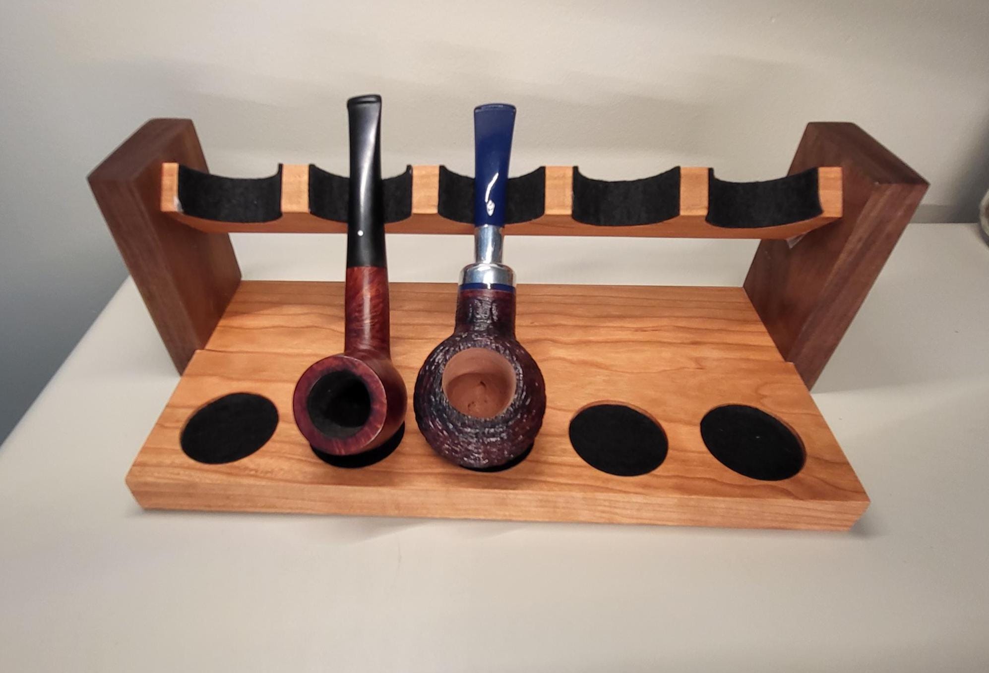 Timber Pipe Rack Handmade Wooden Pipe Rack - 5 -slots - Etsy