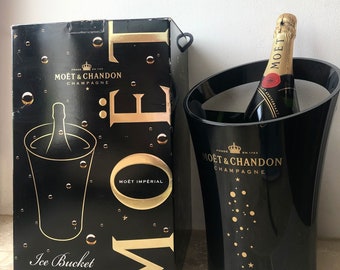 Limited Edition Black Moet et Chandon Ice Bucket, Classic Barware, Moet Imperial, Jean-Marc Gady