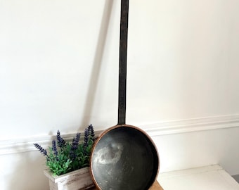 Vintage French Long Handle Copper Pan, Copper Pot, Farmhouse Kitchenware