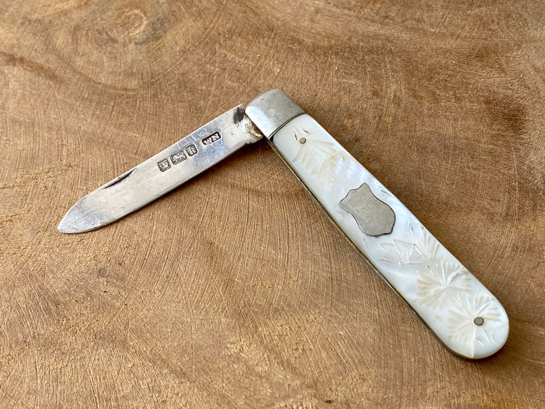 Antique English Mother of Pearl Miniature Pen Knife 1902 Etsy UK