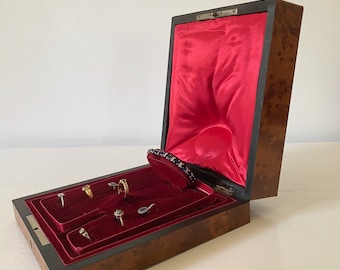 Antieke sieradendoos inlegwerk, Napoleon III, houten kist