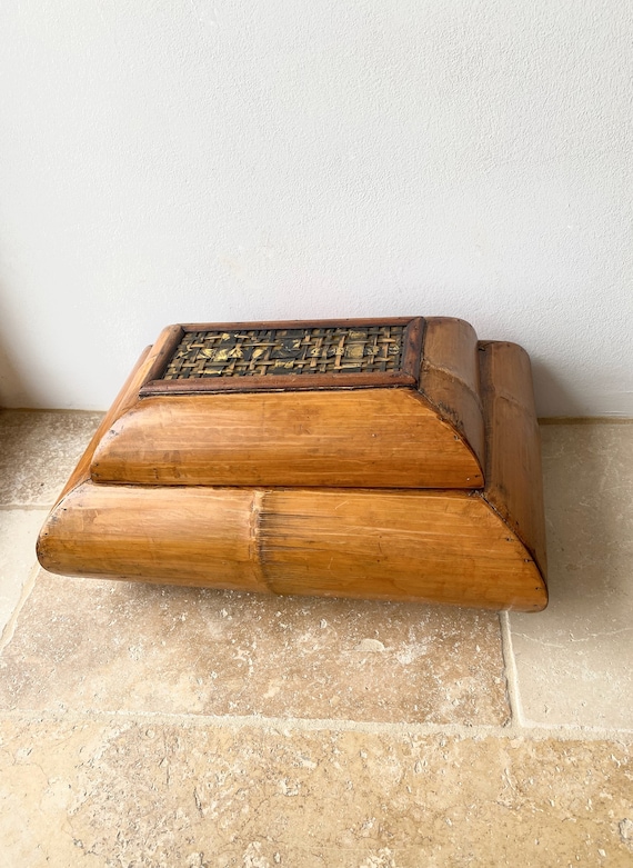 Vintage Bambus Aufbewahrungsbox: Groe Erinnerungsbox mit dekorativem Deckel  - Etsy.de