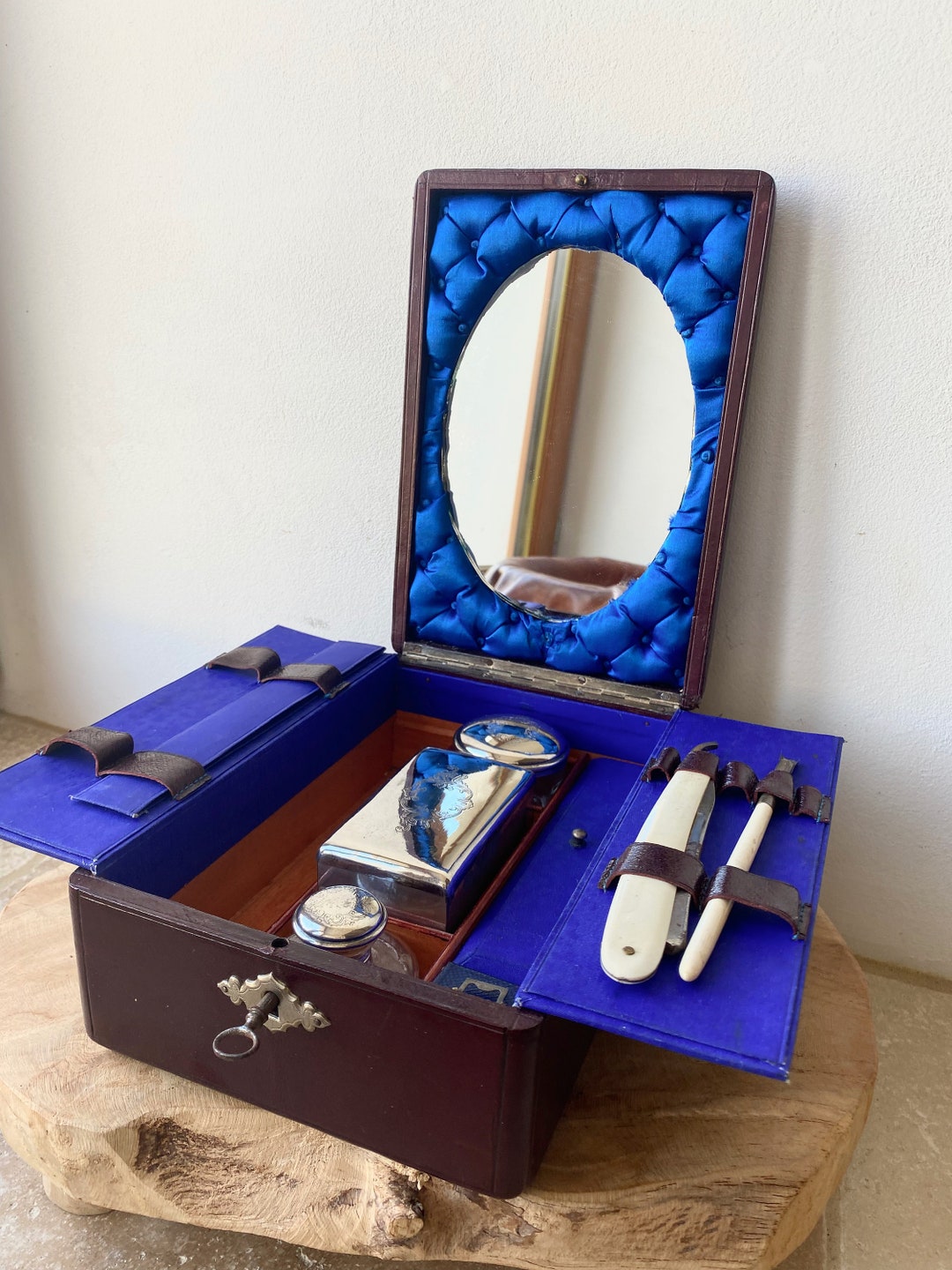 Antique French Mens Travel Case, Necessaire, Travel Toiletry Box, Travel Case Etsy