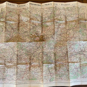 Mapa antiguo de París, mapa antiguo de gran tamaño, mapa callejero de París
