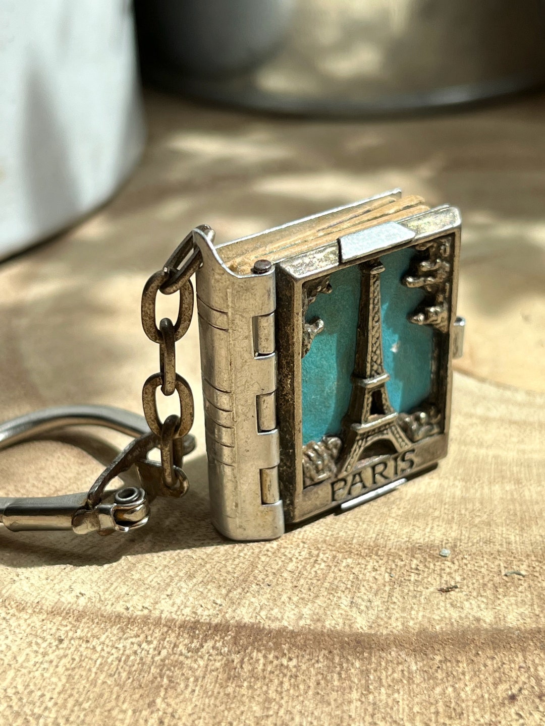 Vintage Paris Photo Booklet Keychain Souvenir Keyring Paris Etsy