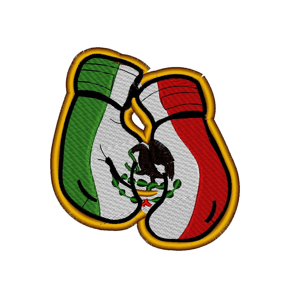 Boxing Gloves w Mexican Flag Design for embroidery machine Etsy