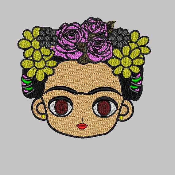 Frida Kahlo Mexican Doll Face Design For Embroidery Machine Etsy