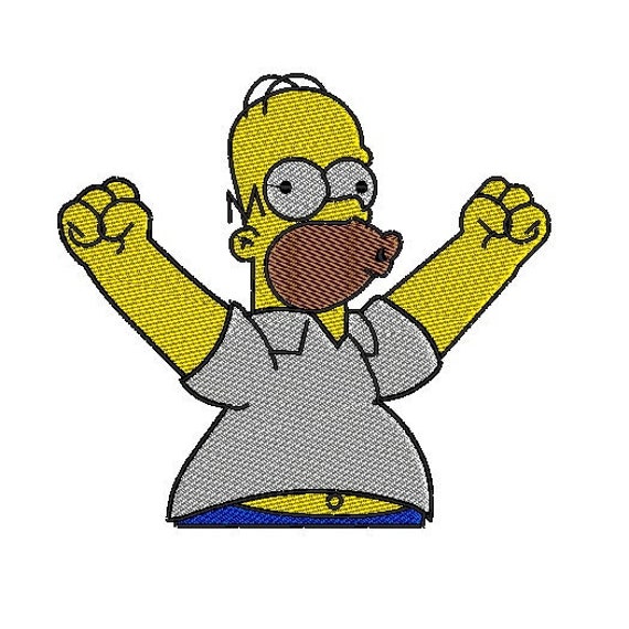 Homer Simpson Woohoo Design For Embroidery Machine Etsy