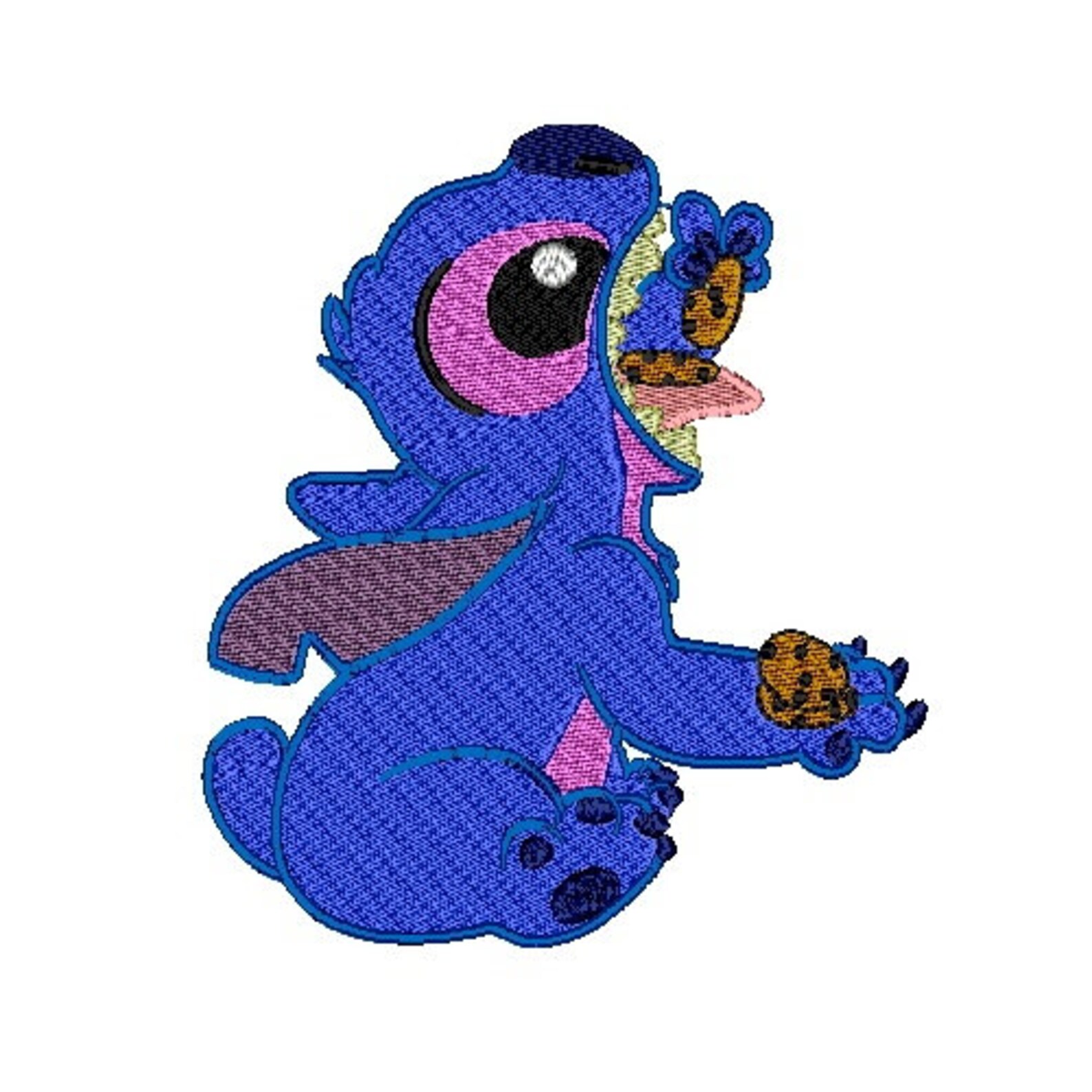 Stitch Eating Cookies Design For Embroidery Machine | Etsy