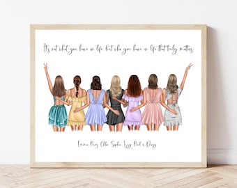 Meilleur ami groupe impression cadeau bestie cadeau petite amie illustration d'un ami amitié photo cadeau d'anniversaire pour meilleur ami cadeau de déménagement
