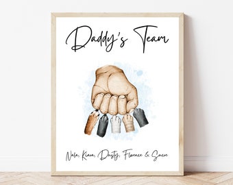 Dog Dad Fathers Day Gift Dad Gift Dad Team Print Dog Lover Cat Lover Pet Owner Gift Picture Pet Dog Art Pet Cat Art Father’s Day Paw Print