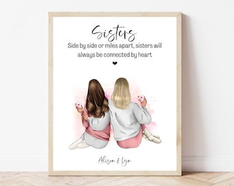 Personalised Sister Gift Personalized Custom Sister Print Birthday Gift Sister Gift From Sister Wall Art Print Big Sister Little Sister