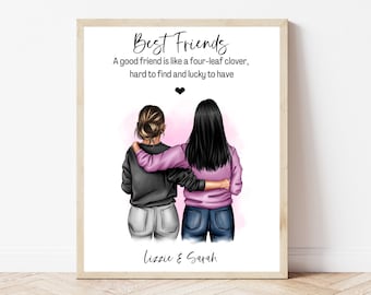 Meilleur ami impression personnalisée cadeau meilleur ami idée cadeau d'anniversaire pour bestie impression personnalisée ami cadeau bestie cadeau BFF personnalisé