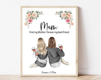 Personalised Mother Daughter Gift Mother Daughter Print Mom Gift Mom Daughter Gift Mom Birthday Present Step Mom Mothers Day Gift For Mum