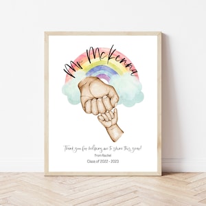 Regalo con impresión de golpe de puño para maestro, regalo personalizado para maestro, regalo para maestro, regalo de despedida para maestro, regalo de agradecimiento de fin de trimestre
