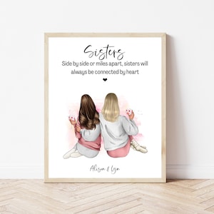 Personalised Sister Gift Personalized Custom Sister Print Birthday Gift Sister Gift From Sister Wall Art Print Big Sister Little Sister