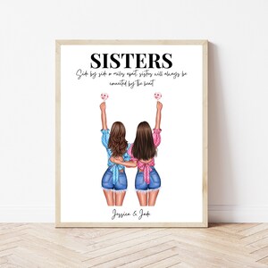 Gift for Sister Personalised Print Custom Sister Birthday Gift Christmas Gift for Sister New Home Gift for Sister Big Sister Little Sister