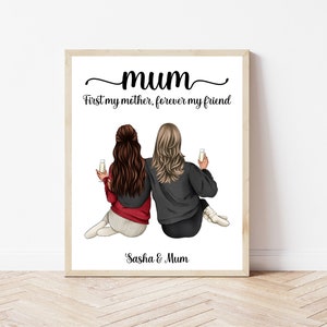 Custom Mother Daughter Print Mother Daughter Gift Unique Mothers Day Present Mom and Daughter Print Mother Daughter Art Mommy Gift For Mama