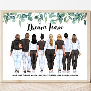 Personalised Team Member Print Leaving Present For Coworker Dream Team Gift For Colleague Leaving Gift New Job Gift Team Picture Retirement