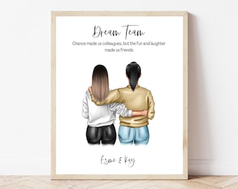 Colleague Personalised Leaving Gift Sentimental Coworker print With Personalised Message Farewell Gift Unique Coworker Retirement Print