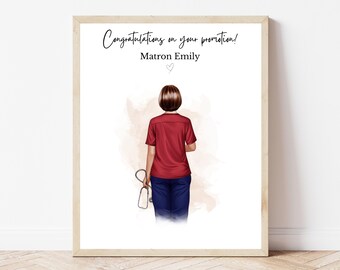 Nurse Promotion Gift Congratulations Nurse Print Custom Healthcare Worker Art Personalised Nurse Portrait New Position Gift for Nurse