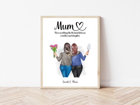 Bilderrahmen 'Mum And Daughter' Gravierter Holzrahmen Mit Spruch, Geschenk Für Muttertag Oder Geburtstag - Persönlich & Herzlich