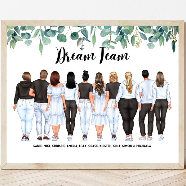 Personalised Team Member Print Leaving Present For Coworker Dream Team Gift For Colleague Leaving Gift New Job Gift Team Picture Retirement