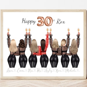 30e anniversaire personnalisé meilleur ami groupe impression cadeau soeur impression Besties impression anniversaire personnalisé impression 30e cadeau d'anniversaire pour son amie cadeau