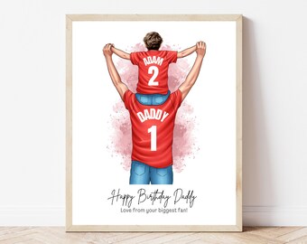 Daddys Dream Team Football Lover Birthday Shirt Print Soccer Gift from Child Footy Custom Step Dad Gift Football Shirt Wall Art Keepsake
