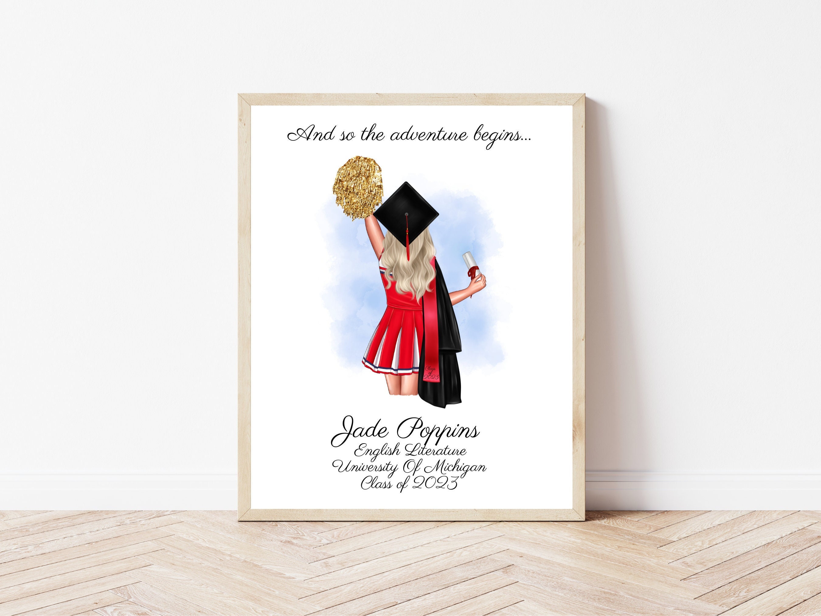 Cheerleading Graduation Print Personalized Cheerleader 