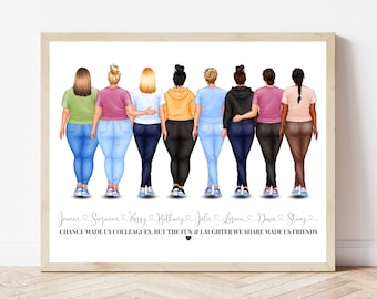 Leaving Gift For Work Colleague Print Retirement Gift For Women Coworker Leaving Team Picture Goodbye Gift For Co-worker Work Bestie Gift