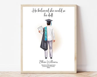 Graduation Portrait Print Graduation Gift for Graduate Student Art Wall Decor Graduation Celebration Custom Artwork Digital Download Art