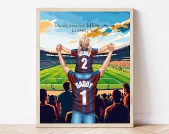 Custom Dad and Child Stadium Print Father’s Day Gift Dad and Son Art Dad and Daughter Memory Print Personalised Day Out Football Gift