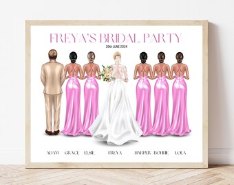 Personalised Bridal Party With Male Print For Bride On Wedding Day Bridesmaid Gift Custom Wedding Day Gift From Bridesmaids Hen Do Gift