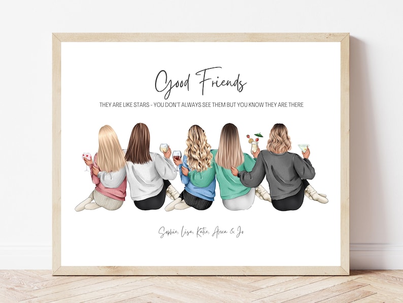 Personalised Group of Friends Print