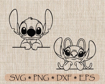 Stitch And Angel Svg Etsy