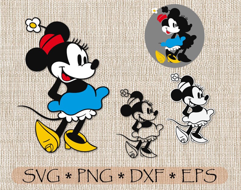 Download Svg Png Pdf Minnie Mouse Retro Vintage Layered And Outline Cut Files Cricut Silhouette Iron On Transfer Tshirt Printable Disney Art Art Collectibles Drawing Illustration Deshpandefoundationindia Org