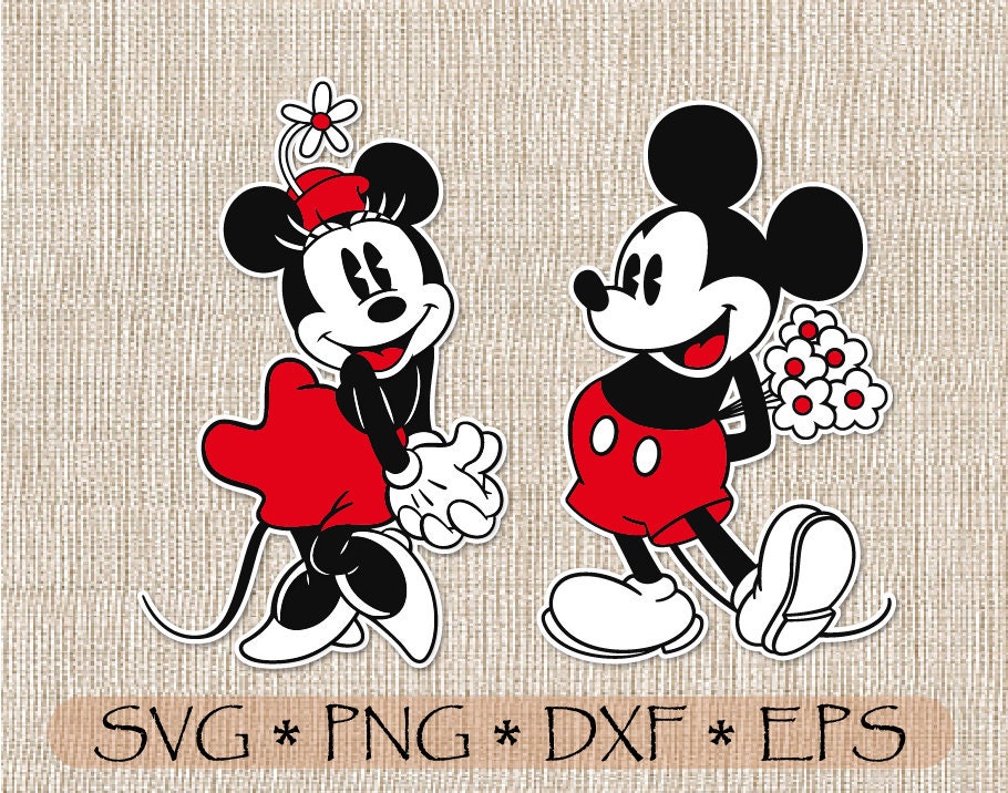 Download SVG PNG PDF Minnie Mickey Mouse Love Retro Vintage Old ...