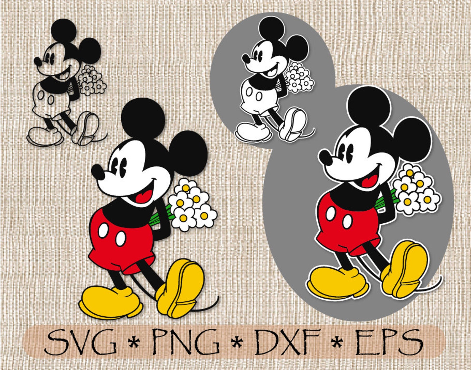 SVG PNG Mickey Mouse Retro vintage Design Layered and Outline | Etsy