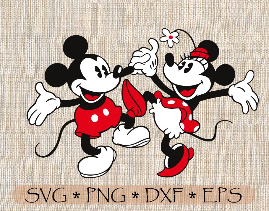 Download SVG PNG Minnie Mickey Mouse Liebe tanzen Retro Vintage | Etsy