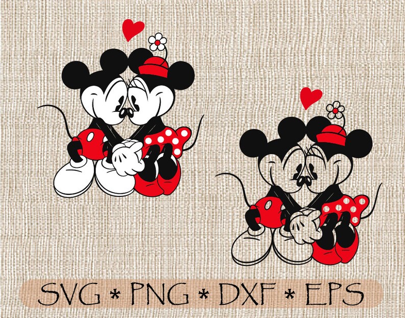 Download SVG PNG Minnie Mickey Mouse Amor Corazón Rojo Retro ...