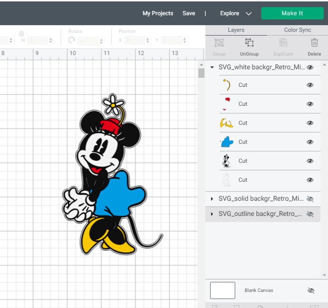 Download SVG PNG PDF Minnie Mickey Mouse Retro Vintage Old Design ...