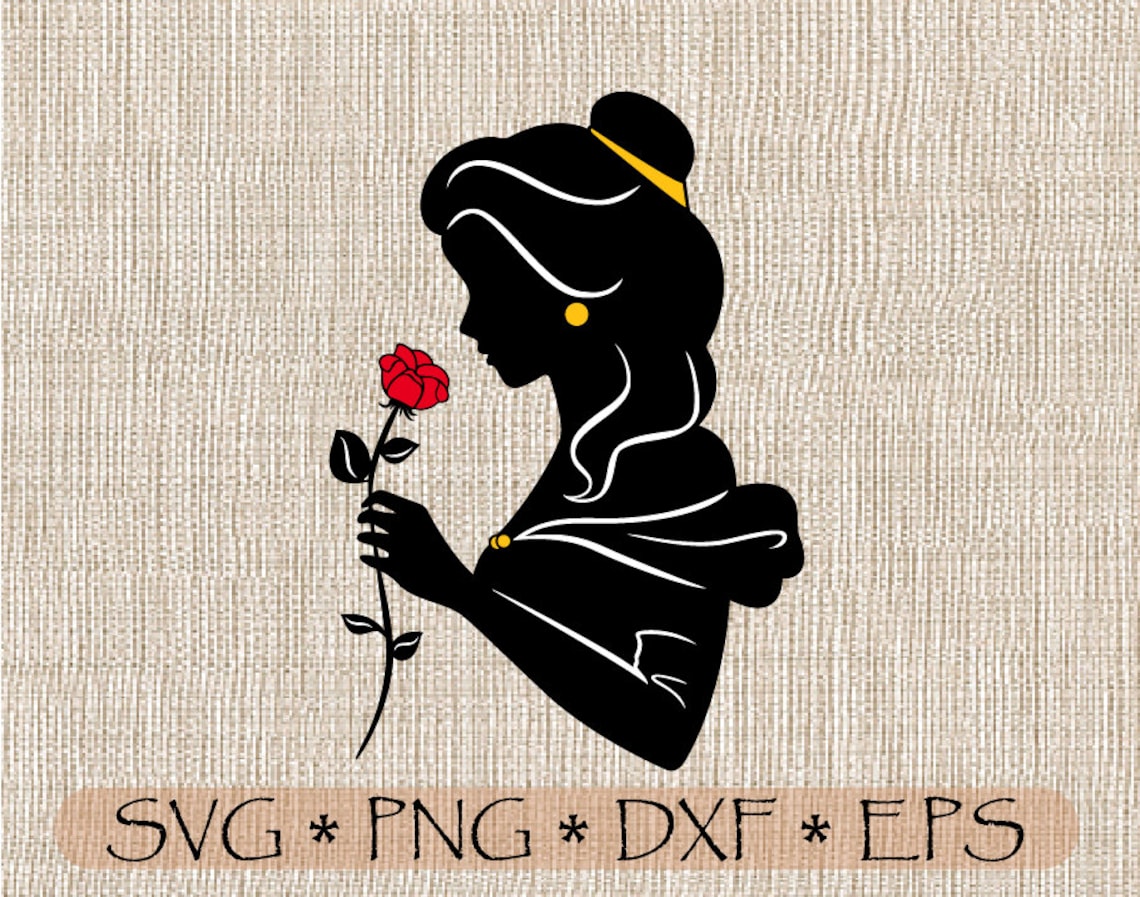 SVG PNG PDF Princess Belle Enchanted Rose Beauty and the Beast | Etsy