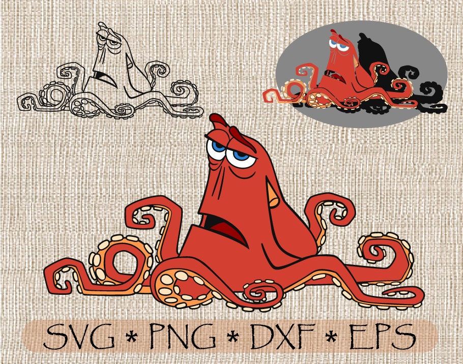 Download SVG PNG Hank Octopus Finding Nemo Layered y Outline cut ...