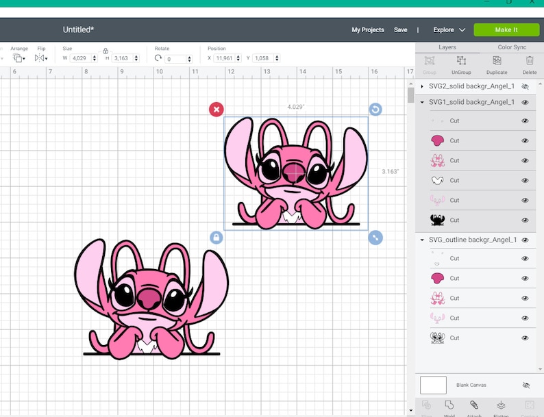 Download SVG PNG Lilo and Stitch Angel Layered and Outline cut ...