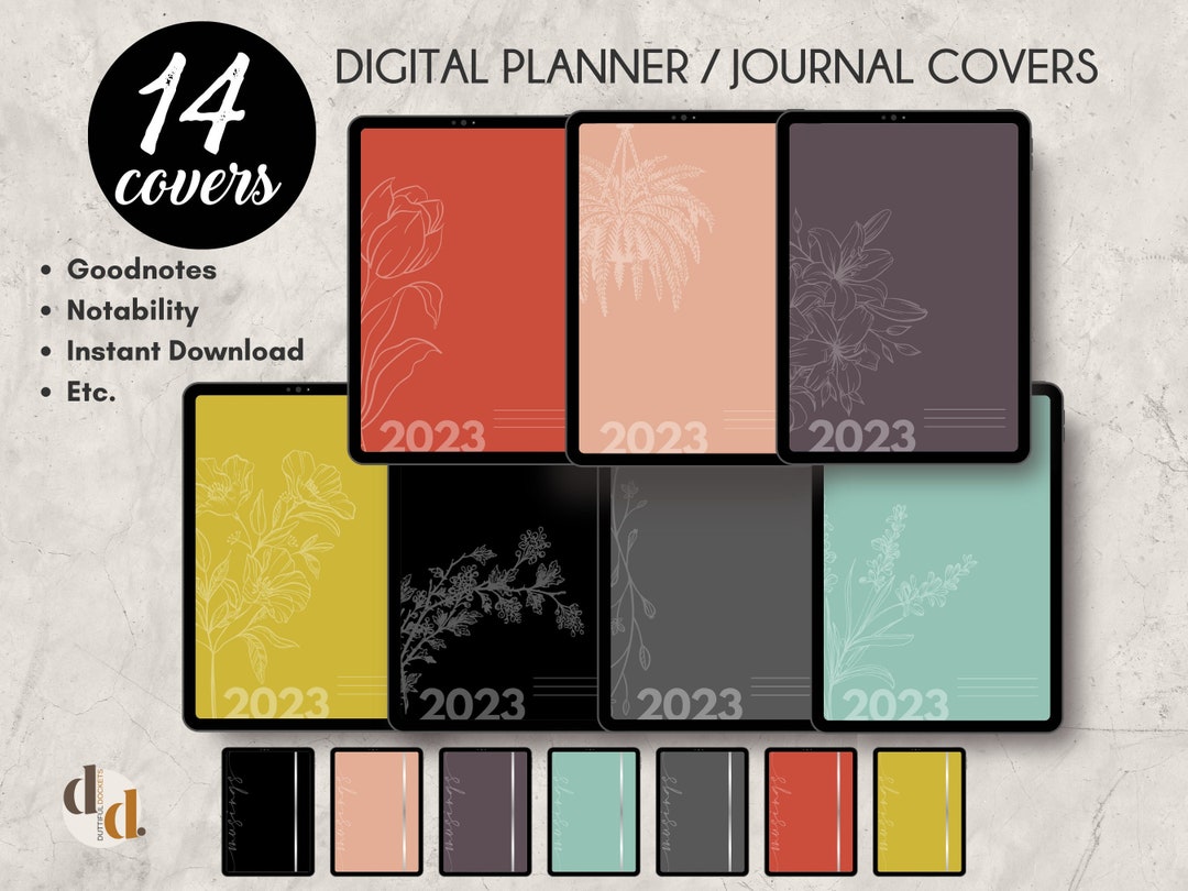 14 Digital Covers, for Goodnotes Planners and Notebooks, Minimal ...