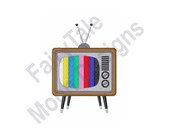 Vintage Television Set - Machine Embroidery Design, Antique TV Set Embroidery Pattern, Antique Television Embroidery Design, Retro TV Set