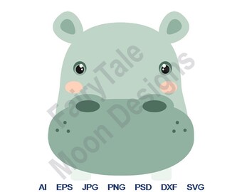 Hippo Head Clipart Etsy